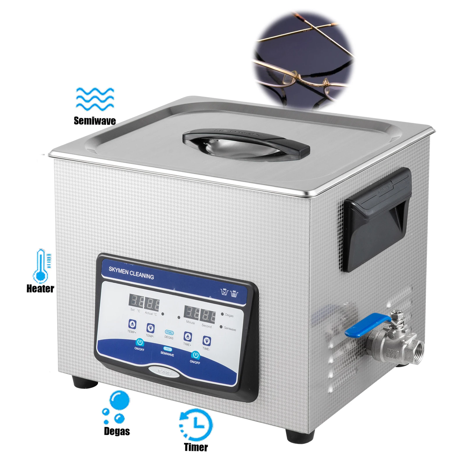 Ultrasonic Cleaner Industrial 10L Professional Ultrasonic Cleaner Digital Sonic Cleaner suitable for cleaning jewelry