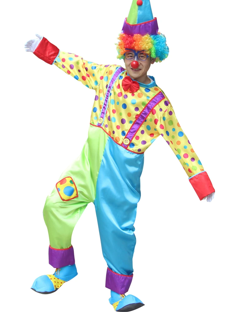  Halloween clown mask Cosplay costume adult hat nose man polyester material new