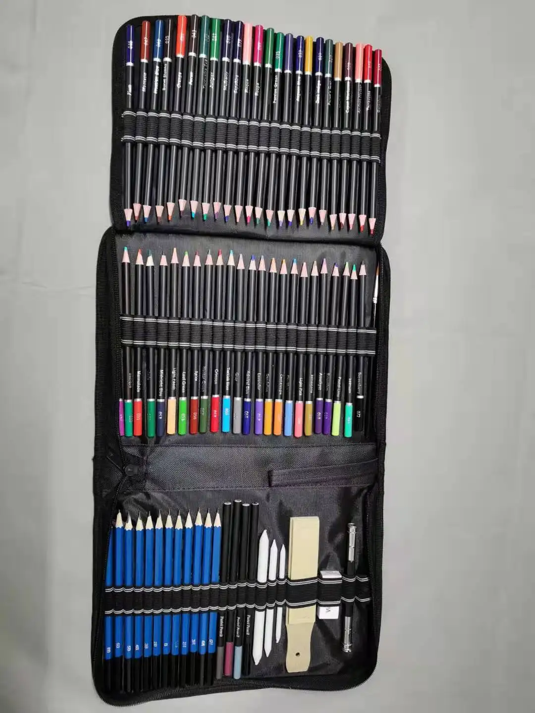 New Product drawing and sketching pencil art set Set With Roll Up Canvas Carry Pouch