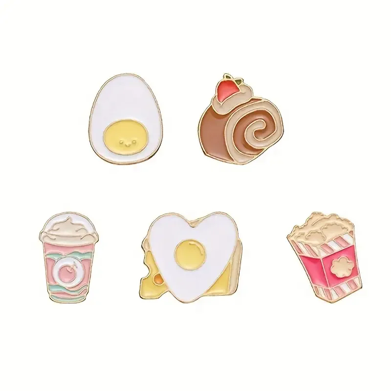 Tiny Treasures of Your Style Mini Small Hat Pins Dessert Food Snacks Iron Zinc Alloy Gold Plating Soft Enamel Pins Metal Gift