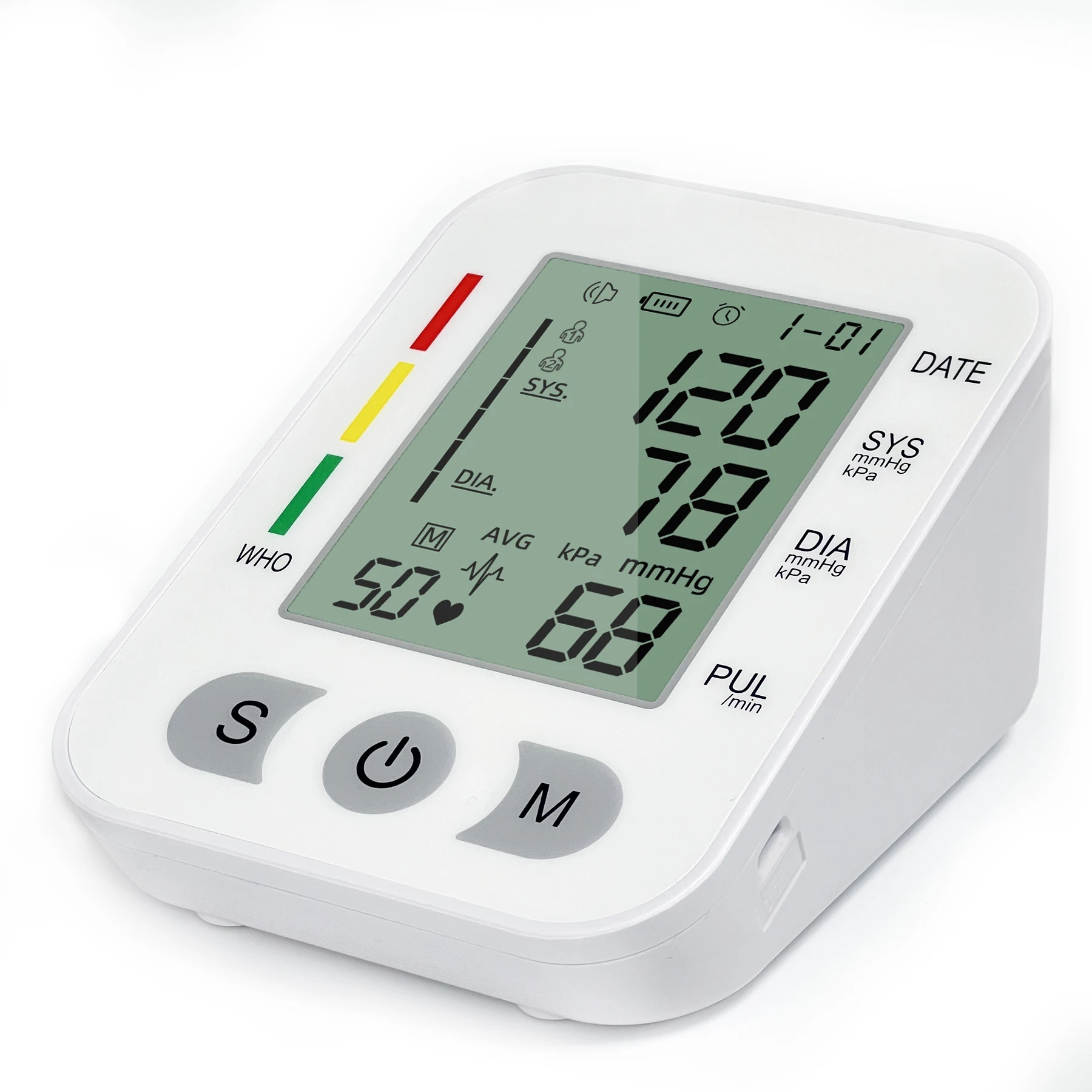 szkia Blood Pressure Monitor  Automatic Upper Arm Universal Cuff  Jumbo Color Backlit Display 180 Memory Includes Batteries