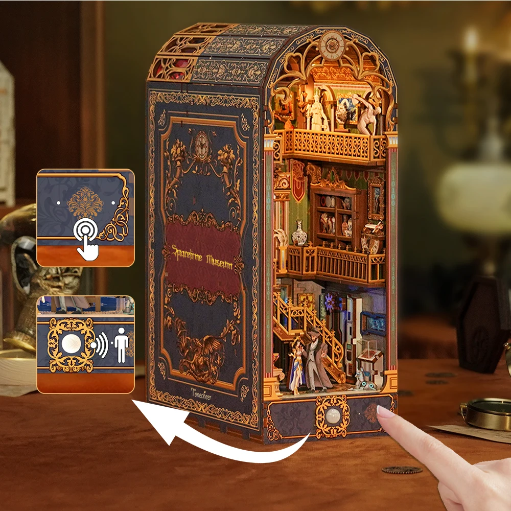 Tonecheer Spacetime Museum TQ133 3D Wooden Book Nook Miniature Kit Assembled Toys Model For Adults Decorations