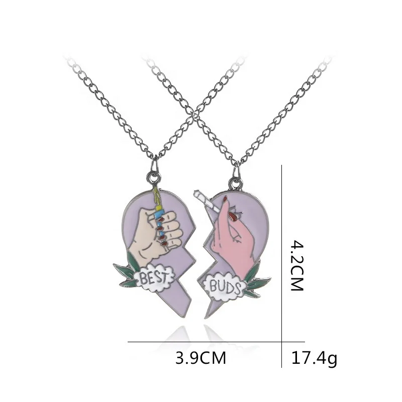 2022 New Arrival Creative Heart Necklace Chain Pendant Necklace Charm Best Friends Necklace for Friends