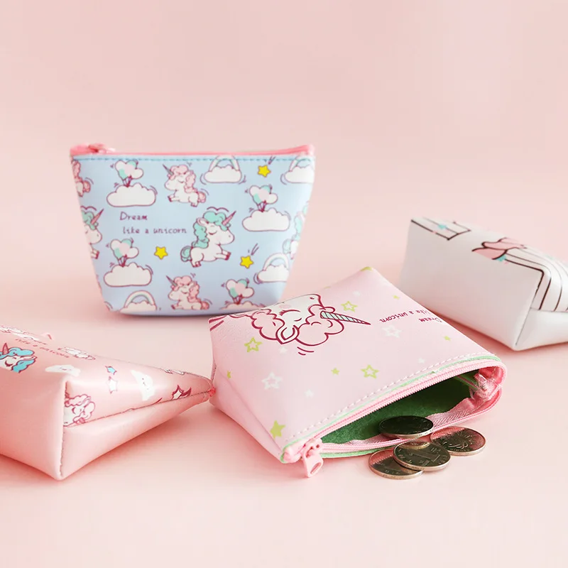 Wholesale Mini Backpack with Key Ring Multiple Styles Cute Storage Bag Portable Unicorn Pattern PU Coin Purses