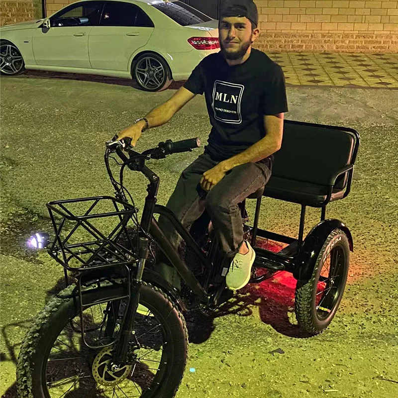 Electric Adult Tricycle Fatbike from China Ebike Max Motorcycle Custom Magnet Body Steel MOTOR Power Bicycle Wheel Brake Cargo