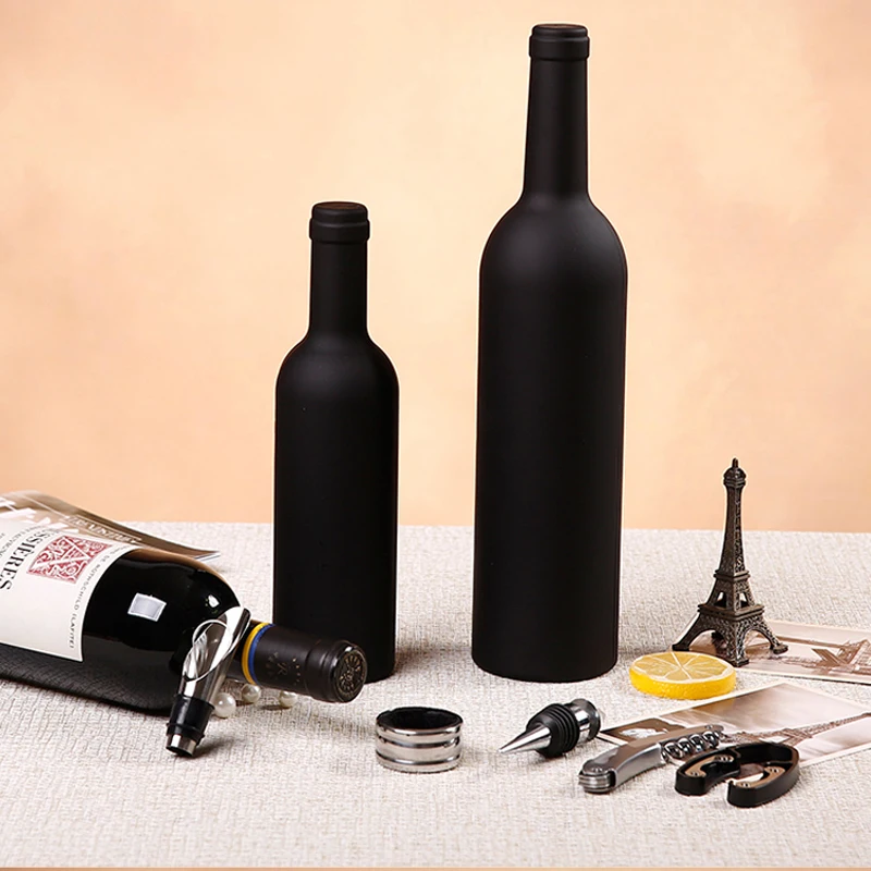 Corkscrew Set Bar Accessories 5 Pieces Metal Wine Bottle Opener Set Stainless Steel Bottle Shape Wine Corkscrew Gift Set