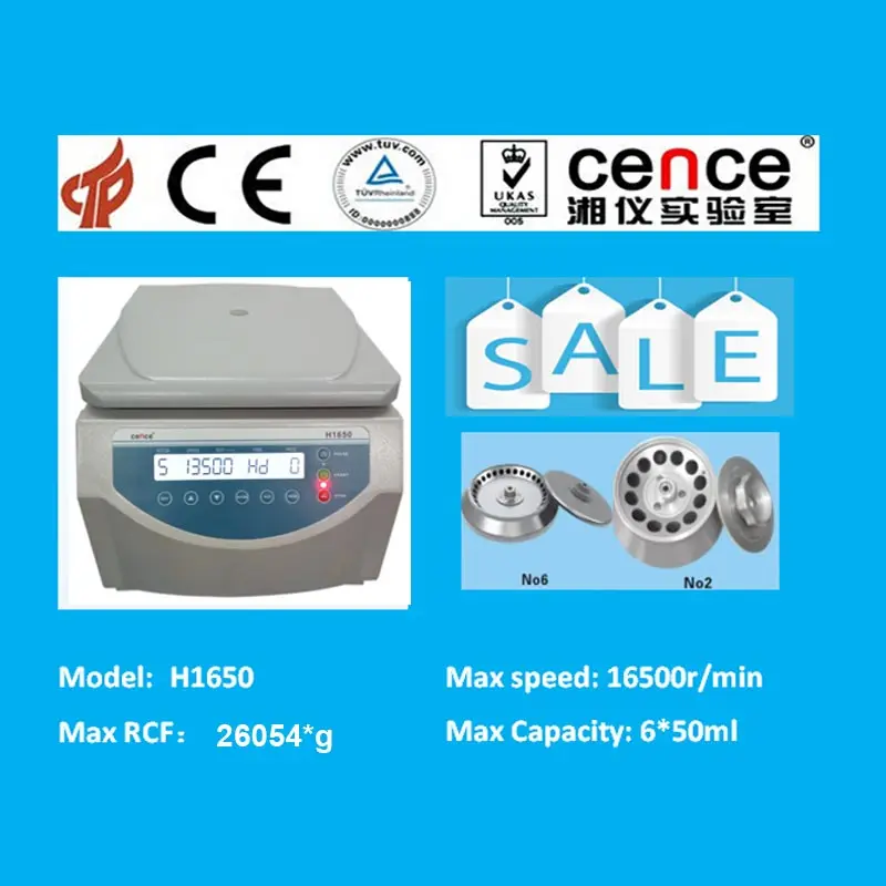  Высокоскоростная центрифуга benchtop H1650 с угловым ротором 24x1 5 мл/2
