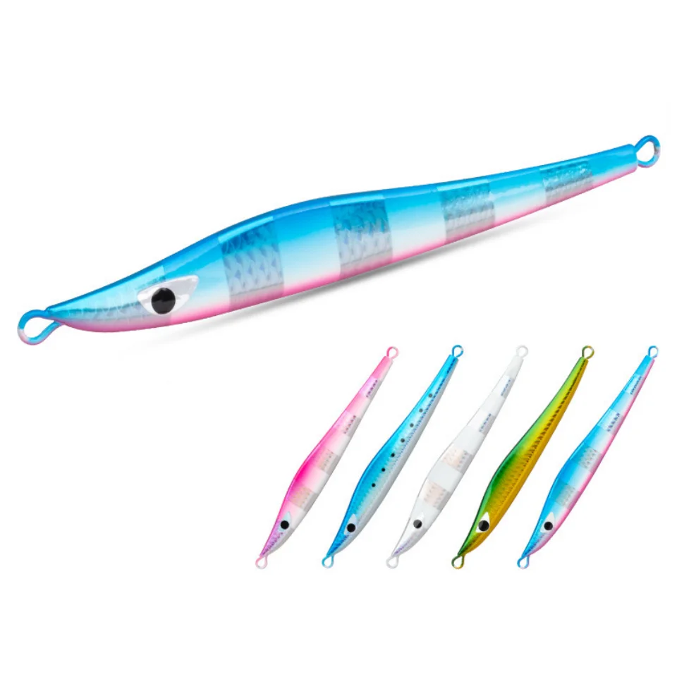 New OEM 60g 80g Lead speed vertical luminous glow jigging lure wholesale salt water Fast sinking Fishing Lures metal jig Lure
