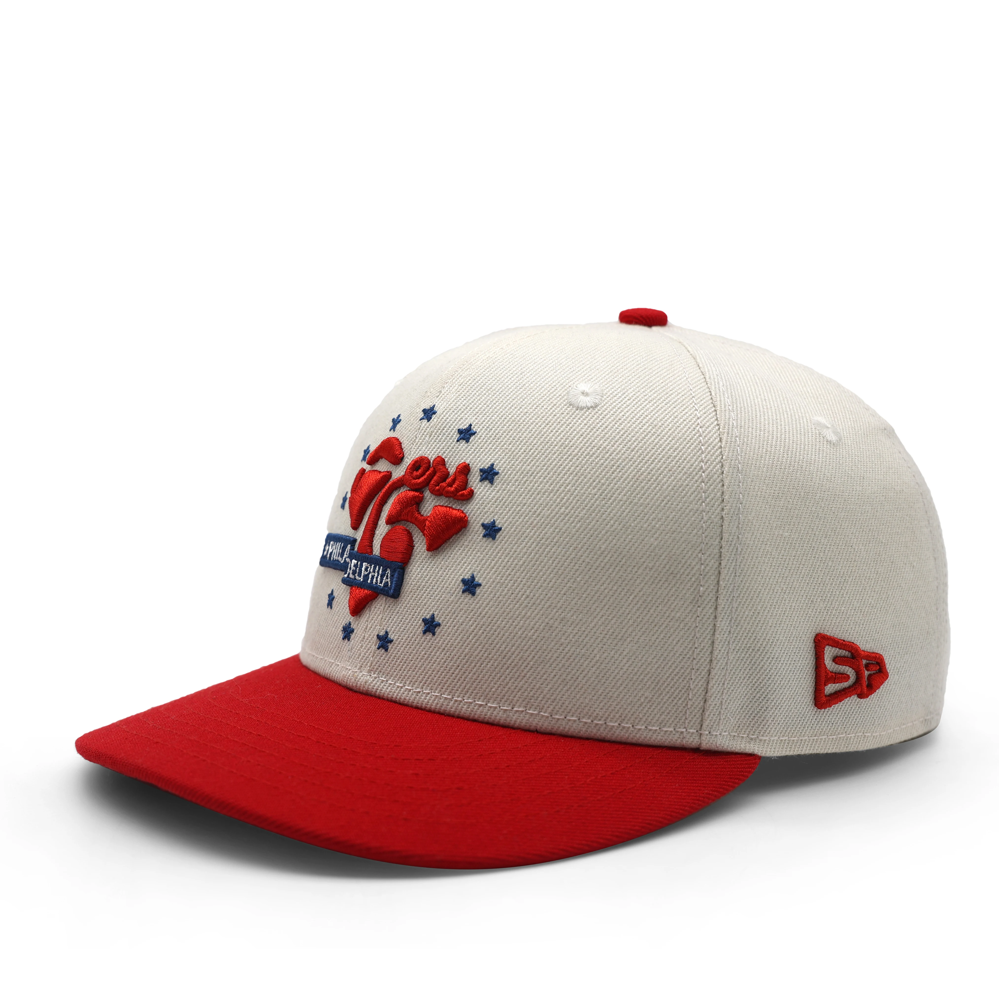 Custom 6 Panel pre-curved suede brim Fitted  hats