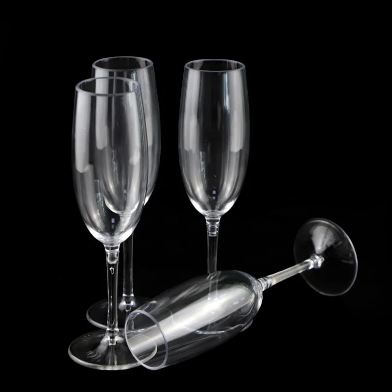 champagne glasses plastic detachable plastic wine glass unbreakable champagne flute set