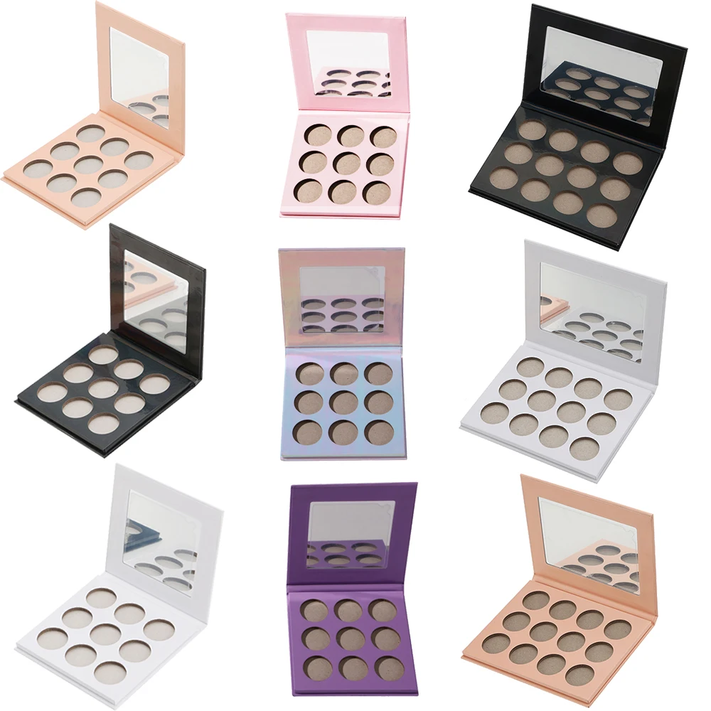 Bestselling 9 Eye Shadow Palette Custom your own brand colors, square microgloss makeup, rich pigments, low MOQ, no label, fast