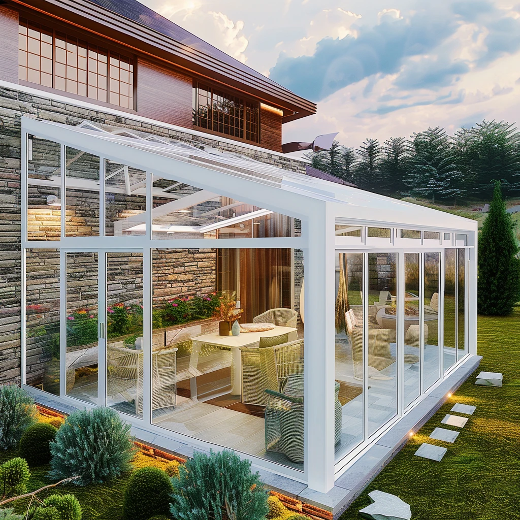Customized Thermal-break Soundproof Residential Sun Room Outdoor Aluminum And Glass Sunroom For Solarium With sliding door
