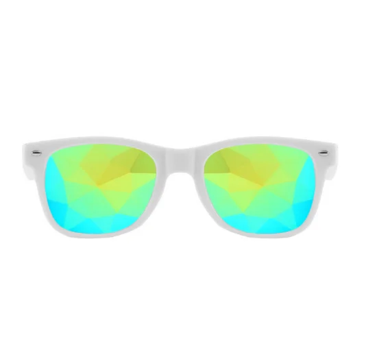 2023 Hot Fashion Glasses Rave Men Women Square Shape Kaleidoscope Sunglasses Party Psychedelic Prism Refractive Lens  Sunglasses