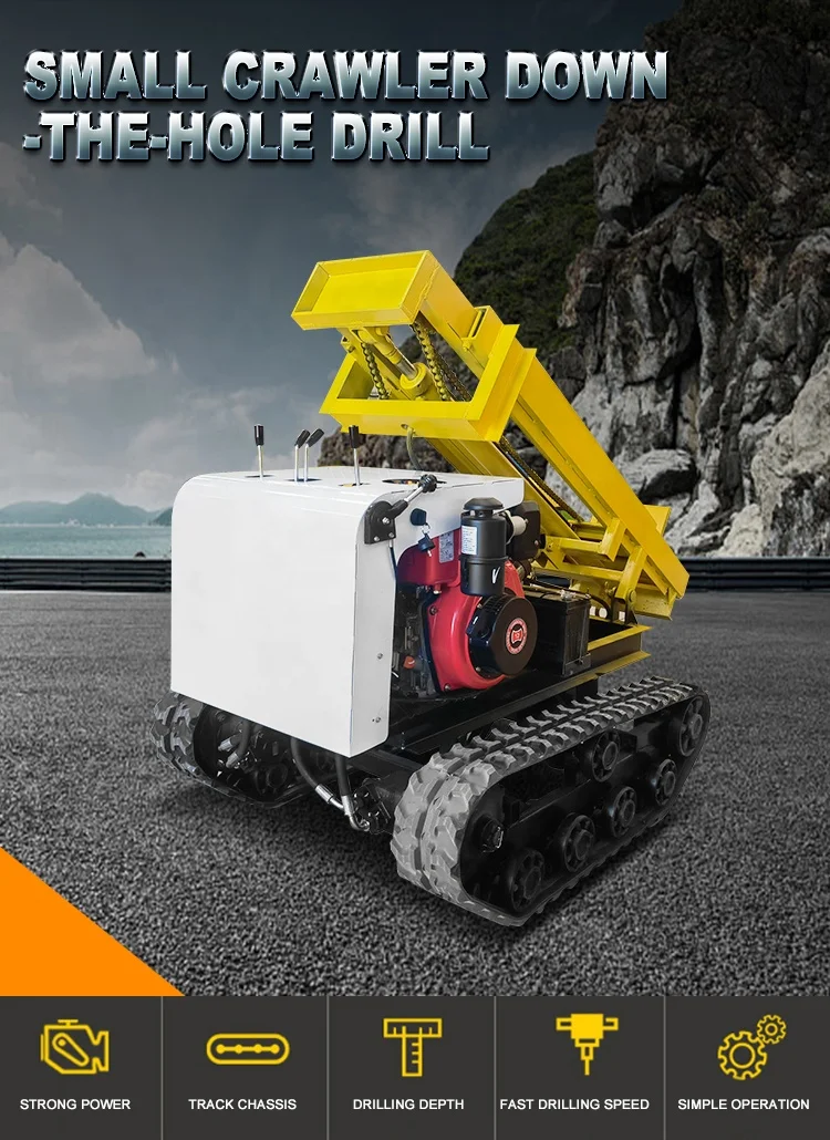 Small crawler Bore pile mining down-the-hole drilling rig