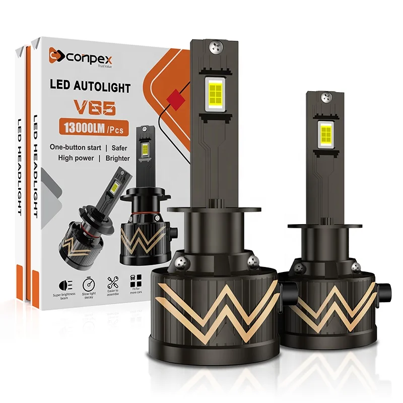 Conpex New Arrival Best Heat Dissipation System 65W CSP USA Chip 6000K Auto Light H4 H7 Car LED Headlights Bulbs