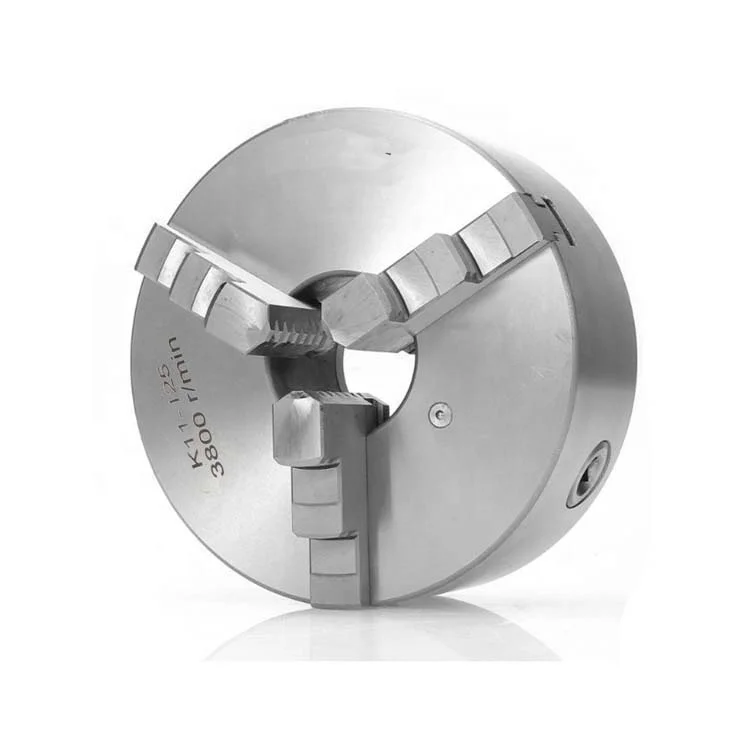 Machine tool K11 series manual scroll middle hole chuck with hard jaws 3 jaw self-centered rotating lathe chuck