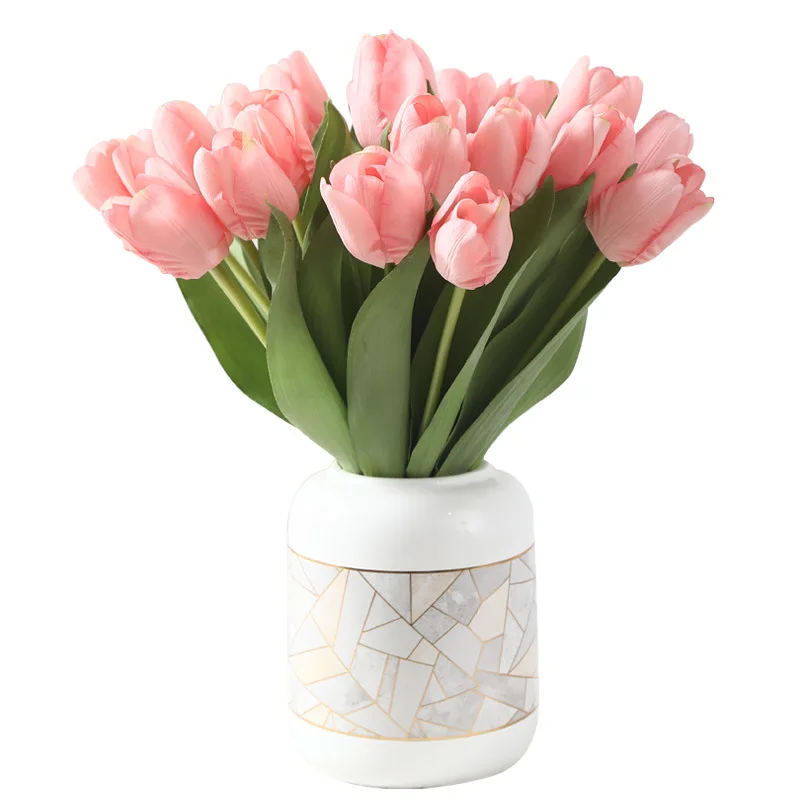 Zhuoou Faux Flower Real Touch Tulip Artificial Flowers With Cheap price Latex Tulip For Home Decoration