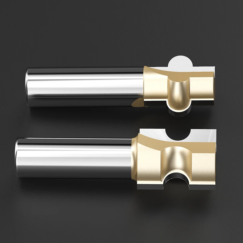 HUHAO 2pcs/set Joint Mortise Tenon Router Bits For Woodworking Glue Half Round Stitching bit Floor T mortis CNC Milling Cutter