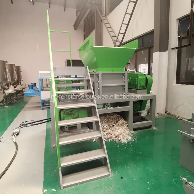 Plastic shredder glass garbage crusher shredding machine waste plastic bottle crushing recycling equipment