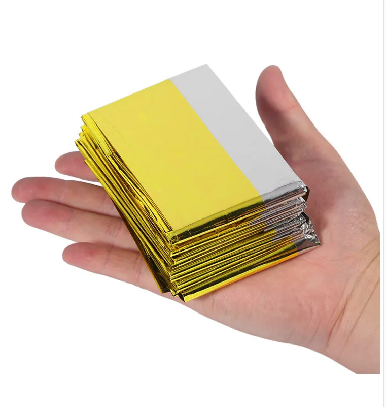 Emergency Thermal Blankets   Silver golden Highly Reflective Mylar Film  Covering   Sheets Foil Space Blanket for First Aid