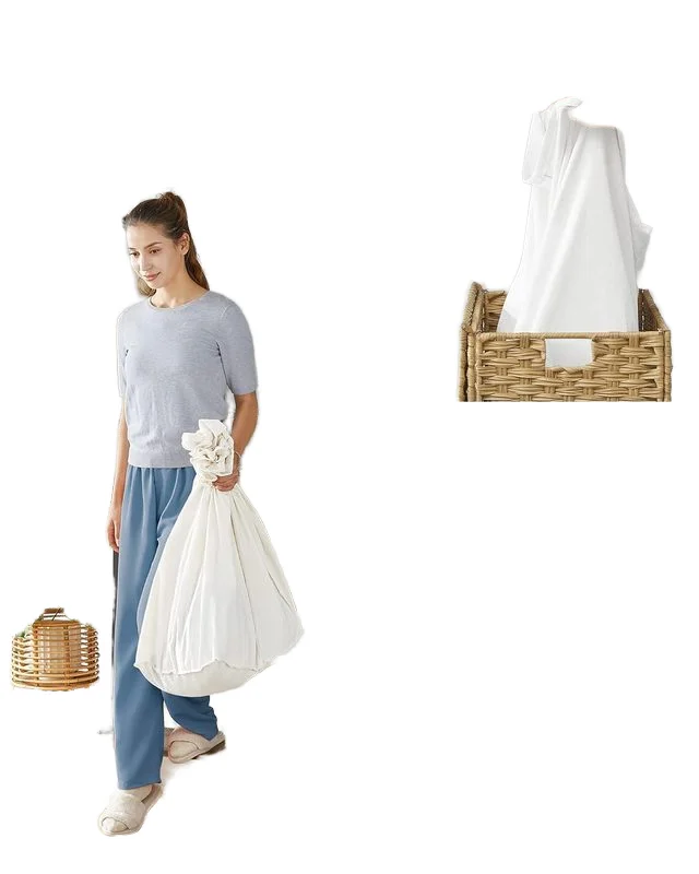Woven Laundry Basket with In Bathroom, Bedroom Foldable Lid 3 Collapsible Bamboo Storage Convenient Roller Woven Laundry Basket