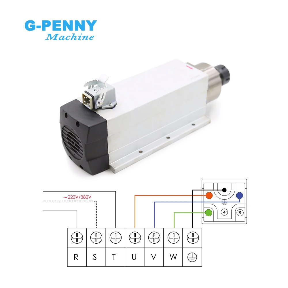 g-penny 4kw ER25 220v/380v air cooled spindle motor 18000rpm cnc spindle motor kit