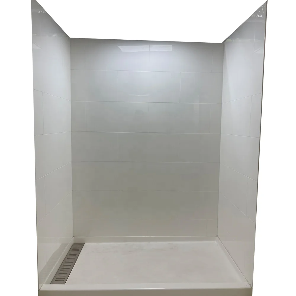 TS-CS 12'x24' Tile Pattern Shower Panels Shower Panels System Cultured Marble Shower Wall Panels