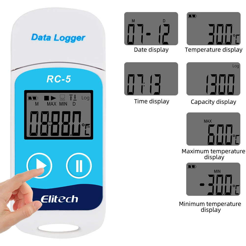 Elitech RC-5 USB температуры регистратор данных 32000 точек касания высокой