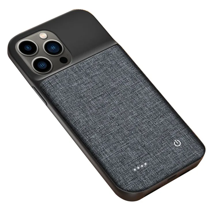 6800mAh Portable Charger Case Oxford Cloth Power Bank For iPhone 15 13 Pro charging phone case