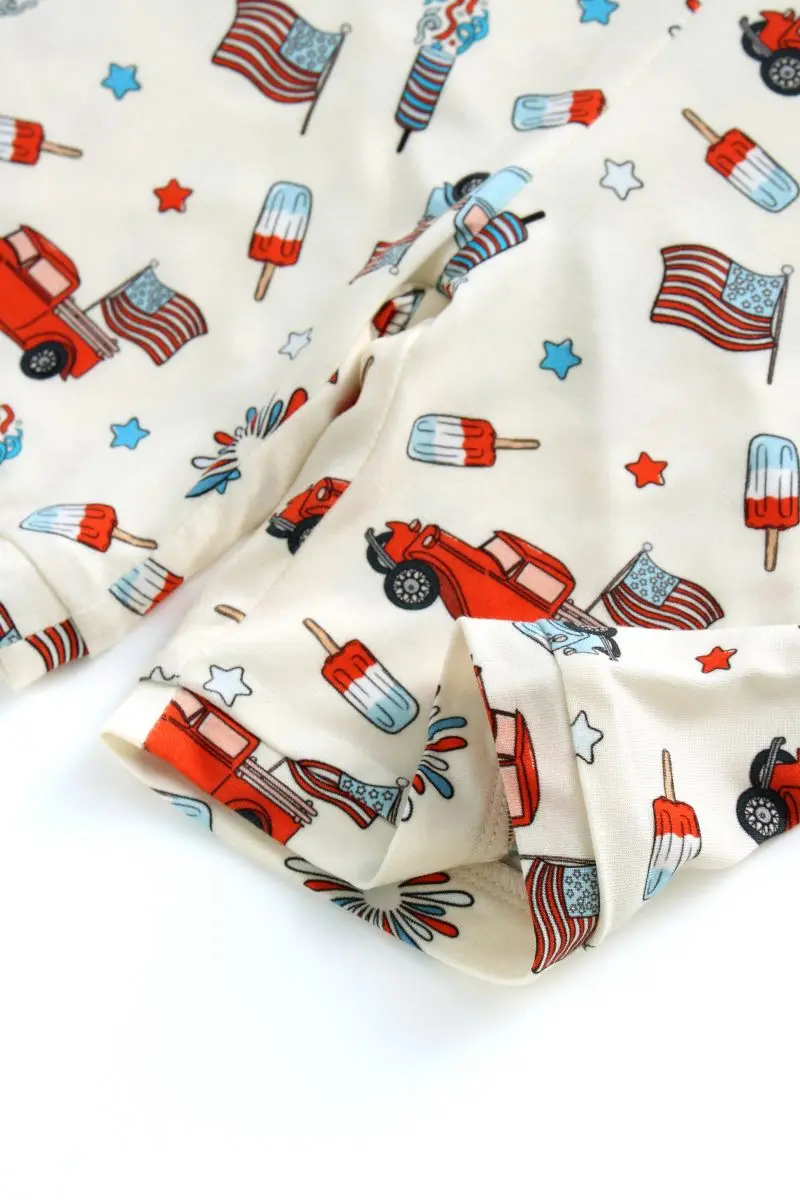 OEKO TEX Certified Custom Newborn Clothing Sets Digital Printing Bamboo Shorts PJ for Boys Girls 2-Piece Set by Manufacturer