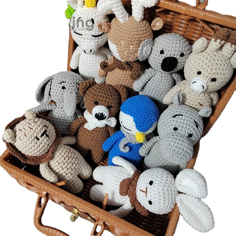 TK Hand Knitting Crochet Stuffed Animal Amigurumi Vintage Yarn Craft Toys for New Born Baby Gifts Education Set