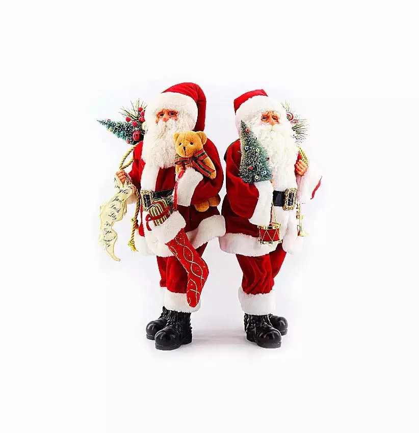 Newest Luxury Doll Decoration Accessories Red Plush Christmas Santa Claus Popular Doll Decoration Party Toy Celebration
