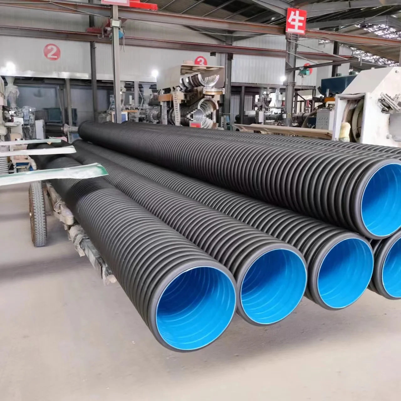 HDPE PIPES Fittings Pe Water Plastic Tube Large Diameter Irrigation Polyethylene Pipe HDPE Carat Corrugated Tube
