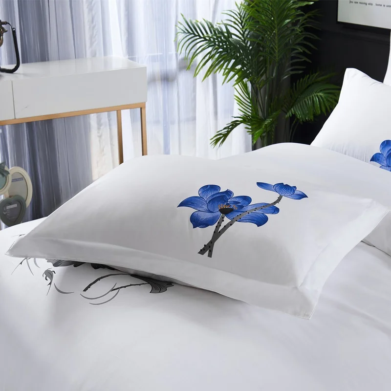 Fashion Design Best Idea High End Printing Flower Balfour Duvet Hotel Bed Cover Sheets Set