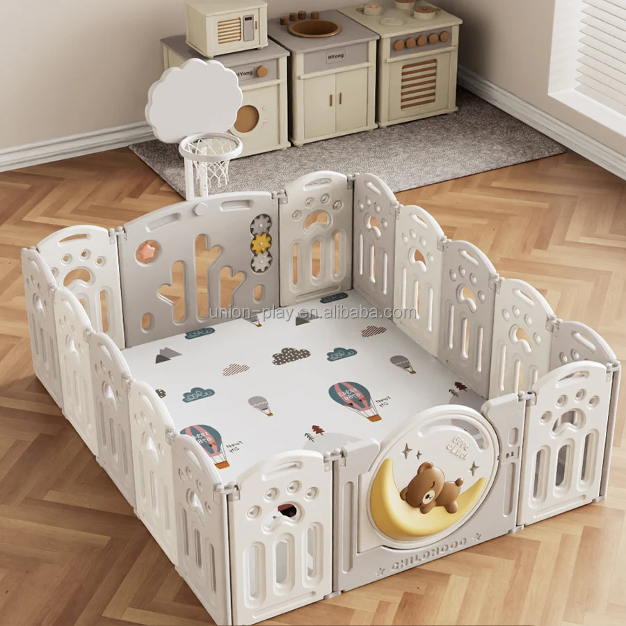 Multi-Combination Luxury Toddler Playyard Indoor Foldable Game Play Yard Baby Safety Plastic Fence Kids Playpens For Children