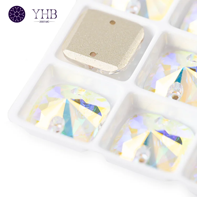 Manufacturer Hot Selling Bulk Rhinestones Wholesale Sew-On Stone Flatback Glass Square Rhinestones