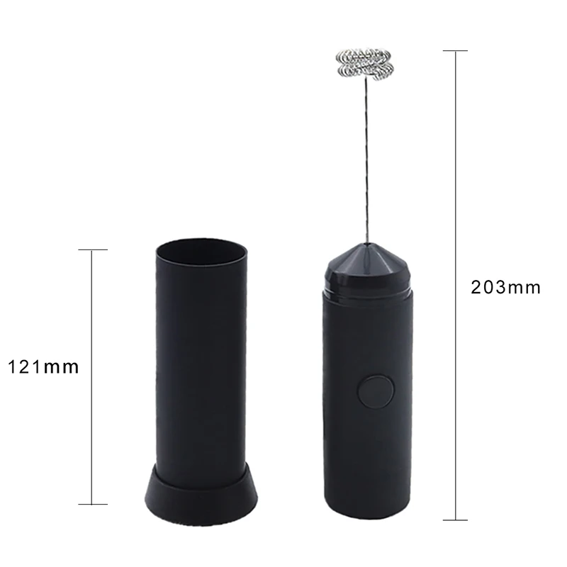 Battery operated electric stainless steel milk frother