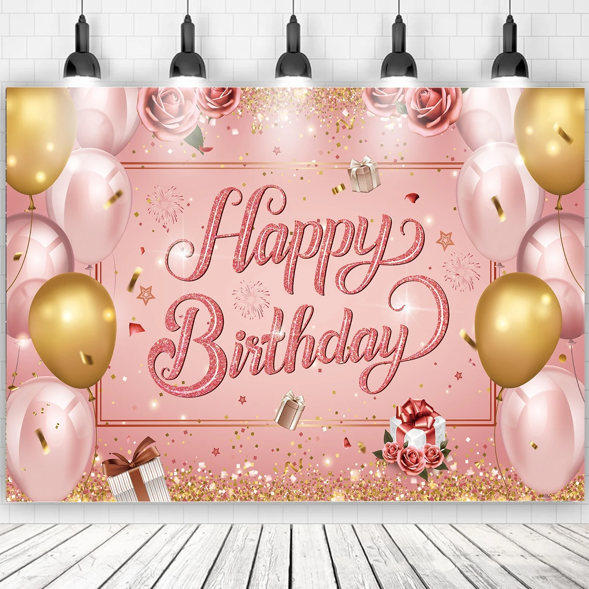Happy Birthday Party Decoration Polyester Photo Background Birthday Photography Backdrop Home Decor Birthday Party Supplies