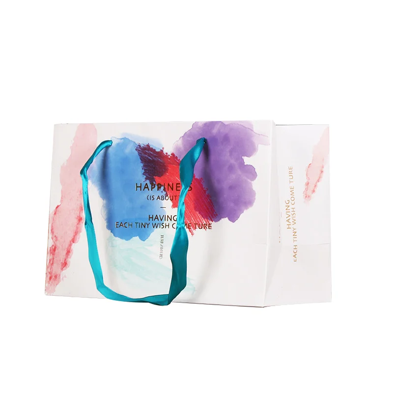 Hot Sale Brand Logo Luxury Black Shopping Paper Pouch Kraft Packing Manufacturers Wholesale Printed Custom Gift Bags