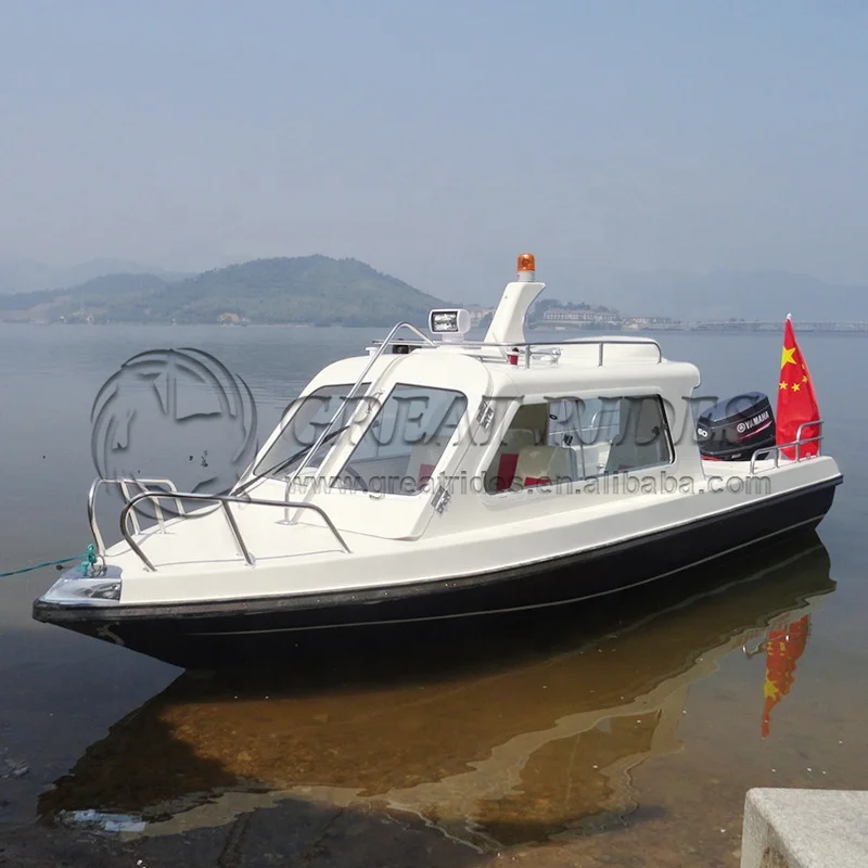 Half Cabin Outboard Engine Speed Boat From China Cheap Price Speed Boat Fiberglass Passengers Boat For Sale