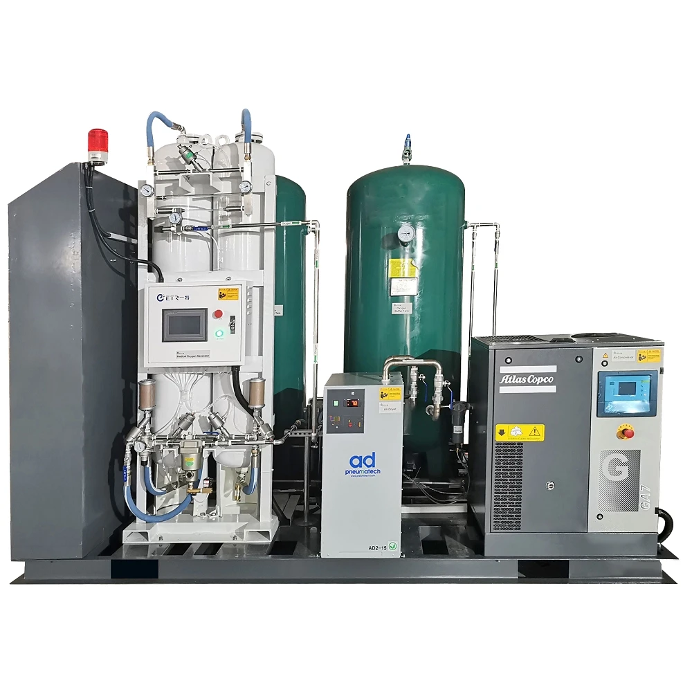 Skid mounted oxygen production machine hospital oxygen gas plant hospital medical oxygen plant price