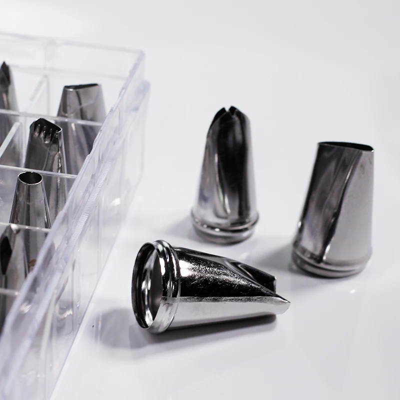 new design 48pcs per set decorate piping tip sets stainless steel cake pastry nozzles