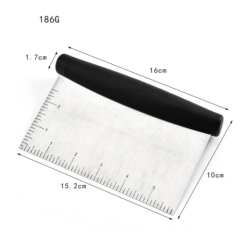 Rectangle stainless steel pastry chopper scraper dough cutter with calibration for baking