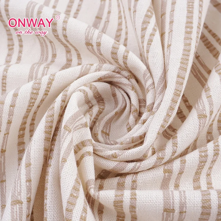 
Beautiful design elegant smooth striped viscose linen printed fabric 