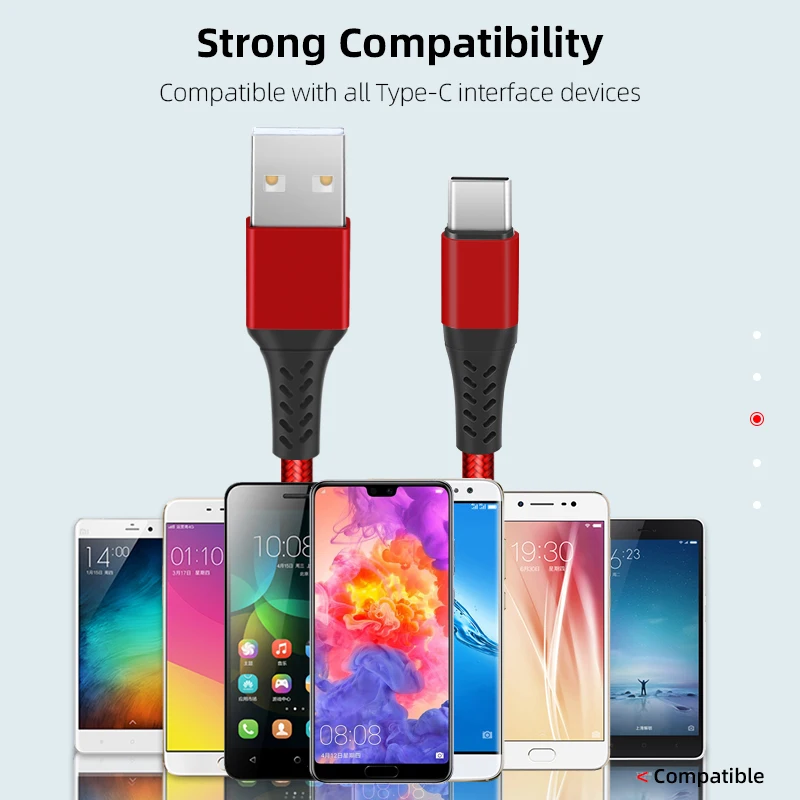 Тип C зарядный usb кабель для передачи данных c быстрое зарядное устройство Шнур Type мобильных