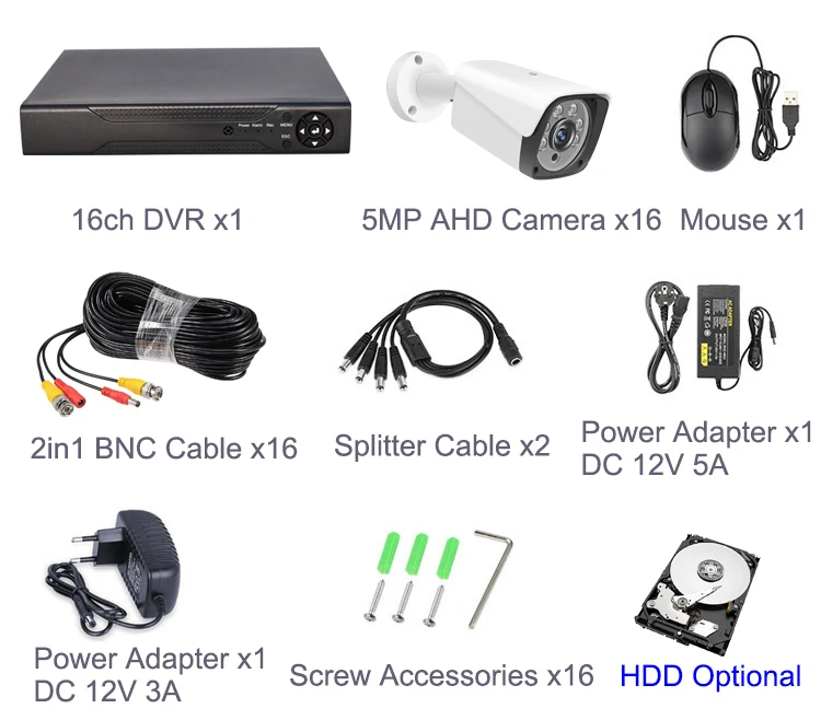 16ch AHD DVR Pack