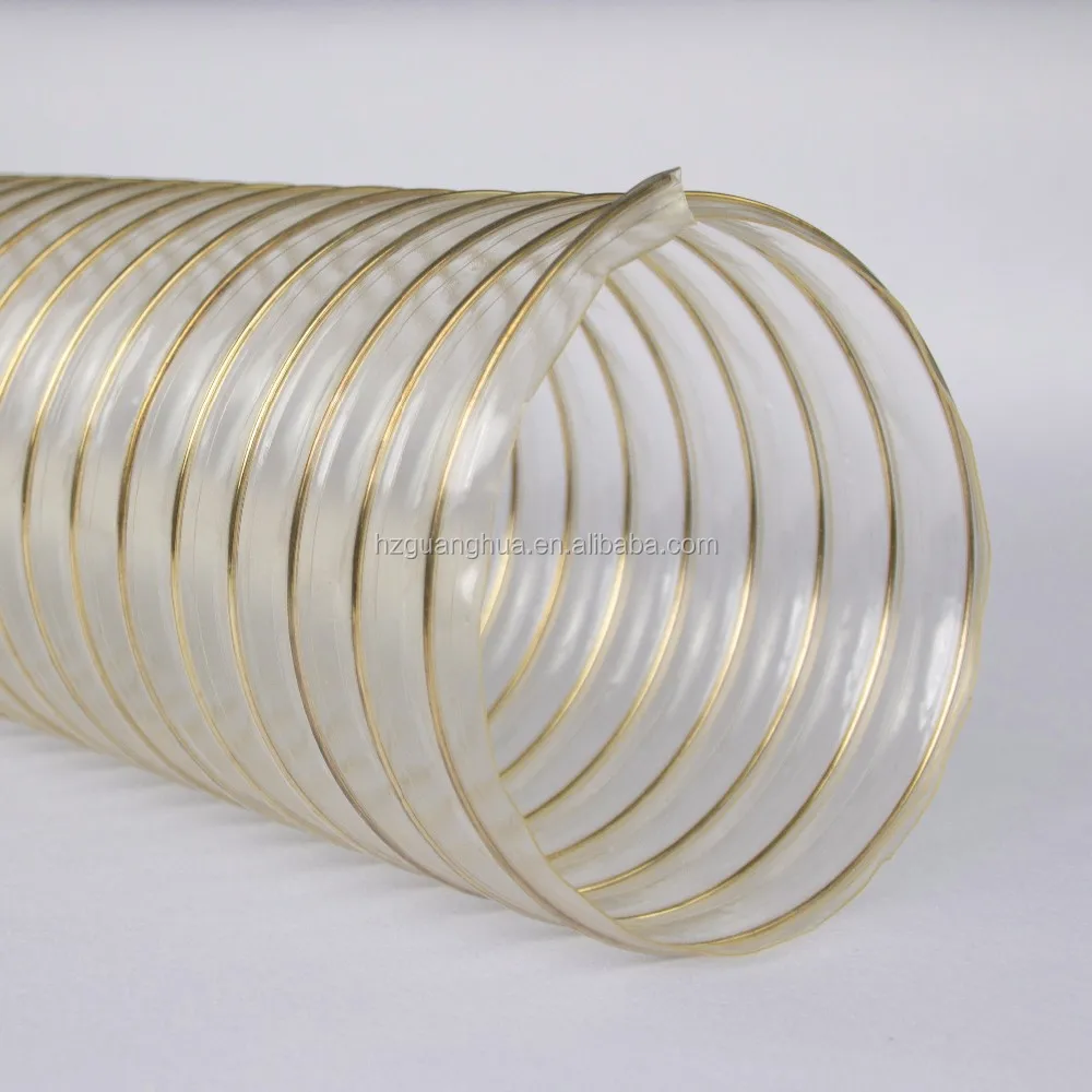 Ventilation Flexible Vacuum Air Duct Hose Copper Wire Reinforced PU 2 Inch