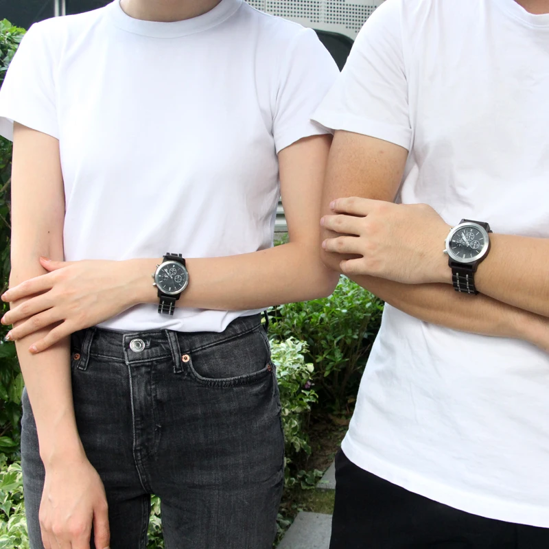 SOPEWOD Hot Products Cool Stainless Steel Military Watches Black Wood Watch In Wooden Gift Box