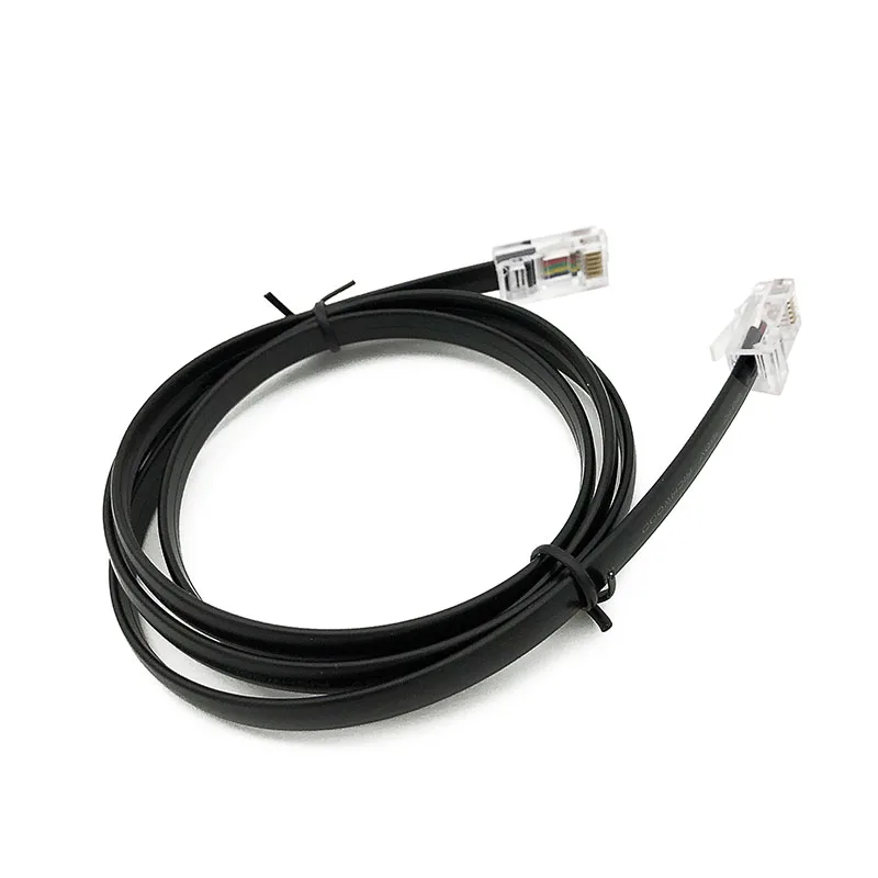 Телефонный Шнур UL20251 AWG 28, черный плоский провод с модульными разъемами RJ12 6P6C, длинный корпус, длина конца 1 метр/3,28 фута