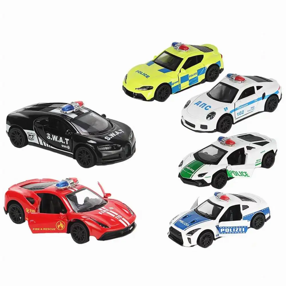 Коллекция 1/43 года литые модели полицейских автомобилей открывающиеся на 2 двери с функцией откидывания модель спортивного автомобиля из металла детские игрушки
